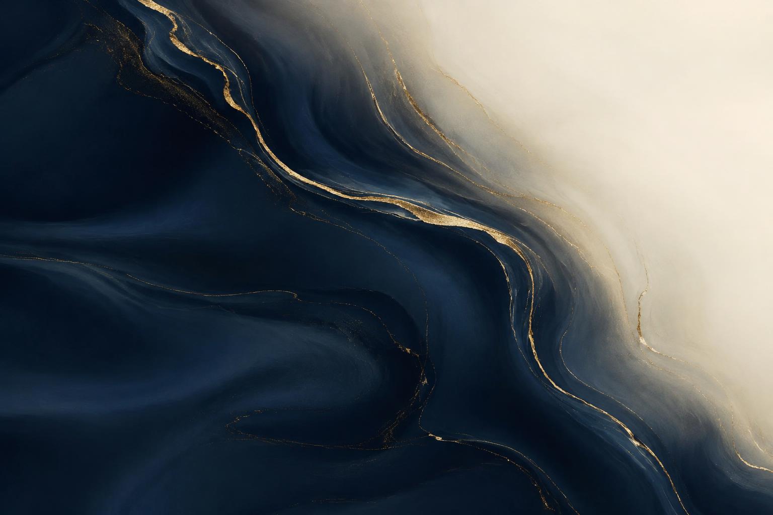 Deep navy and cream marbled texture with fine gold veining